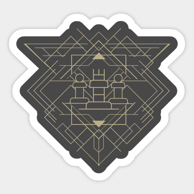 Art Deco Chess Rook Sticker by rojakdesigns